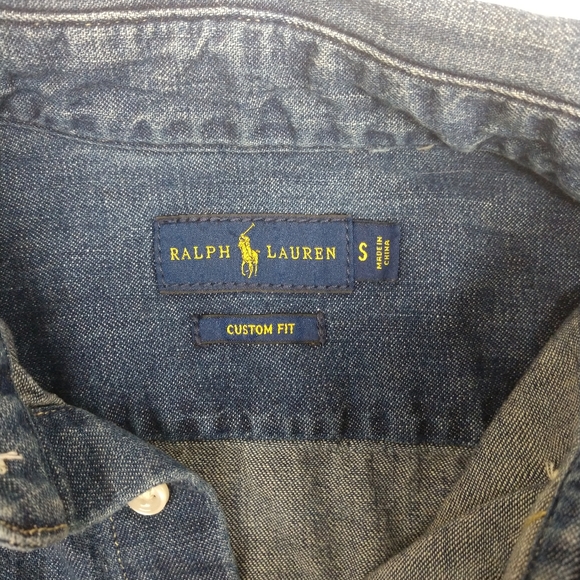 SOLD Ralph Lauren fitted denim shirt women's small - Picture 7 of 14